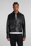 Courrèges Chest Flap-pocket Leather Jacket In Black