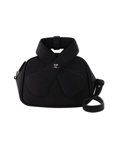 Courrèges Heritage Crossover-strap Shoulder Bag In Black