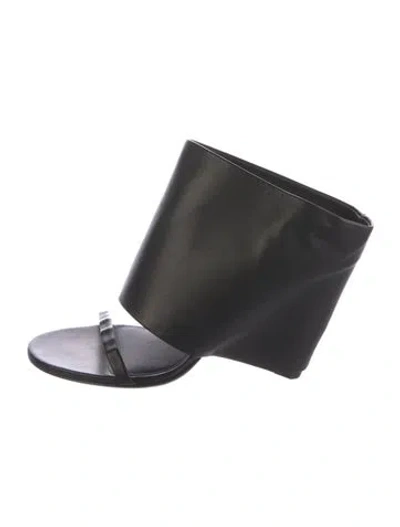 Pre-owned Courrèges Leather Mules In Black