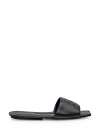 Courrèges Logo Nappa Leather Flat Sandals In Black