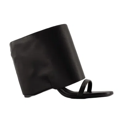 Courrèges Leather Wedge Mules In Black