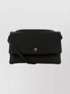 Courrèges Leather Shoulder Bag Adjustable Strap In Black