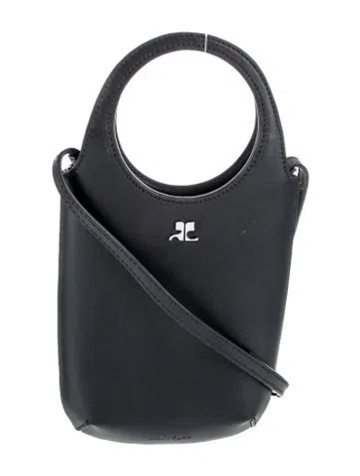 Pre-owned Courrèges Leather Shoulder Bag In Black