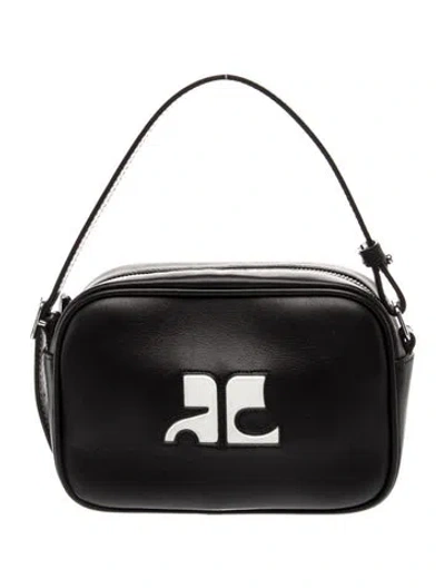 Pre-owned Courrèges Leather Shoulder Bag In Black