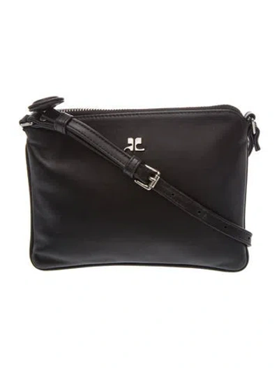 Pre-owned Courrèges Leather Shoulder Bag In Black