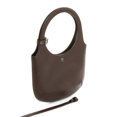 Courrèges Leather Shoulder Bag In Brown