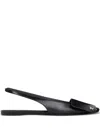 Courrèges Leather Slingback Ballet Flats In Multi