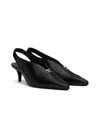 Courrèges Leather Slingbacks With Logo Plaque