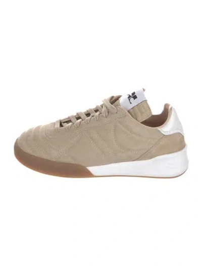 Pre-owned Courrèges Leather Sneakers In Neutral