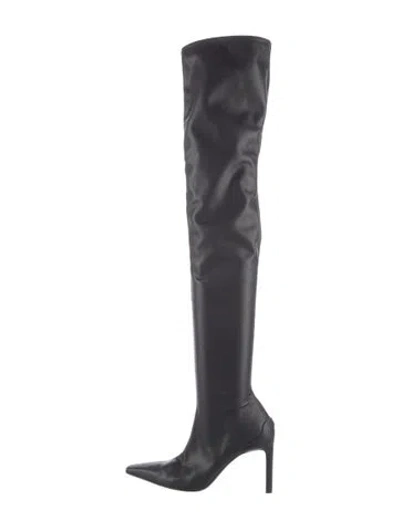 Pre-owned Courrèges Leather Sock Boots In Black