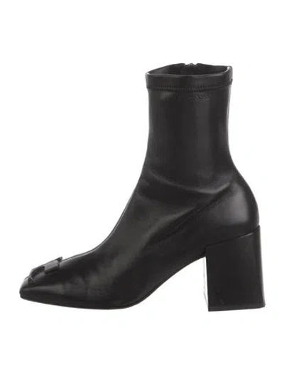 Pre-owned Courrèges Leather Sock Boots In Black