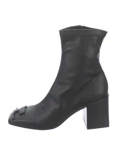 Pre-owned Courrèges Leather Sock Boots In Black