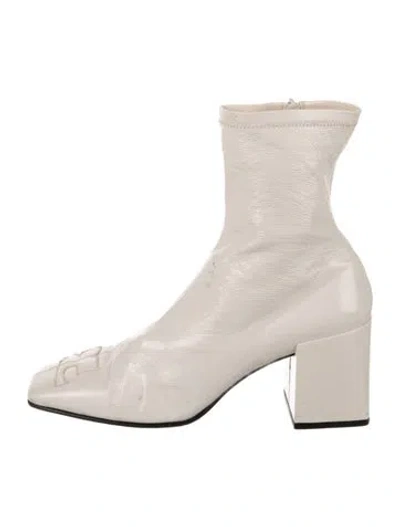 Pre-owned Courrèges Leather Sock Boots In Neutral