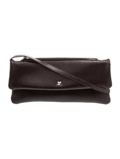 Pre-owned Courrèges Leather Top Handle Bag In Brown
