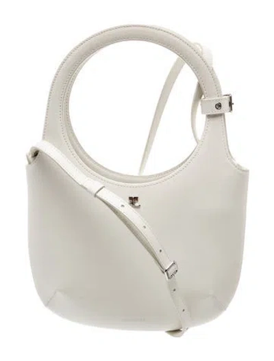 Pre-owned Courrèges Leather Top Handle Bag In Neutral