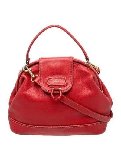 Pre-owned Courrèges Leather Top Handle Bag In Red