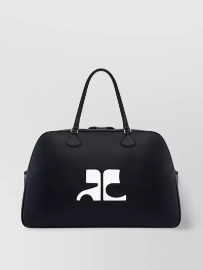 COURRÈGES LEATHER TOTE WITH ADJUSTABLE STRAP