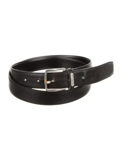 Pre-owned Courrèges Leather Waist Belt In Black