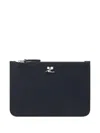 Courrèges Leather Wallet In Blue