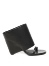Courrèges Leather Wedge Mules In Black