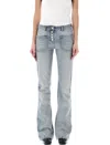 Courrèges Light Blue Low-rise Bootcut Jeans In Blue