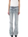 Courrèges Light Blue Low-rise Bootcut Jeans In Light Blue