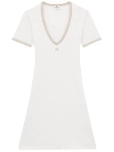 Courrèges Lightweight Jersey Dress In White
