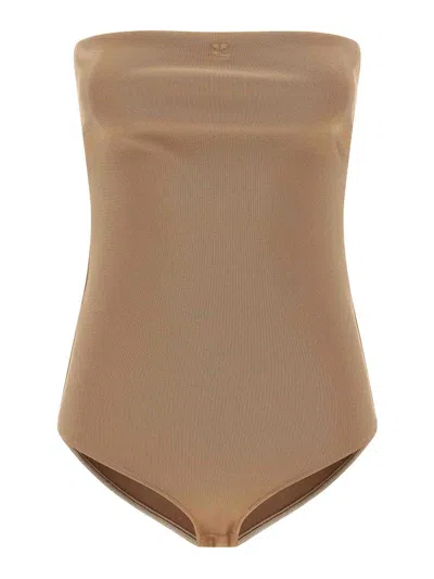 Courrèges Courreges Women Lingerie Bustier Bodysuit In Brown