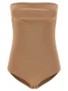 Courrèges Strapless Seamless Bodysuit Top In Nude