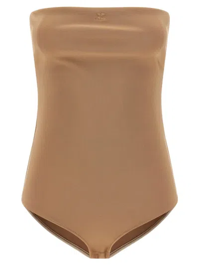 Courrèges Lingerie Bustier Bodysuit In Brown