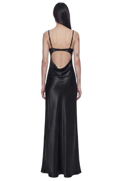 Courrèges Lingerie Glossy Long Dress In Black