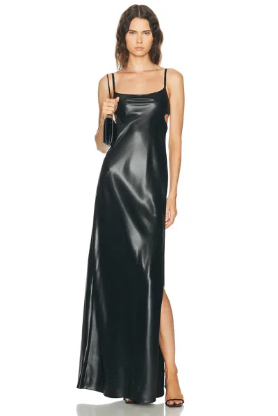 Courrèges Lingerie Glossy Long Dress In Black