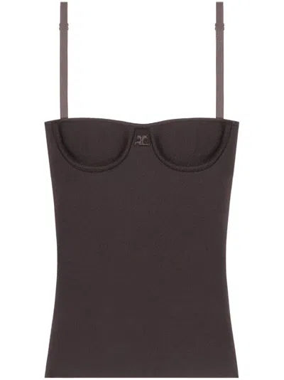 Courrèges Lingerie Interlock Top In Black