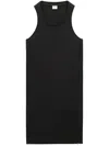 Courrèges Logo-appliqué Twill Midi Dress In 黑色