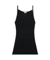 Courrèges Neckline Rib Knit Dress Women Black In Viscose In Black