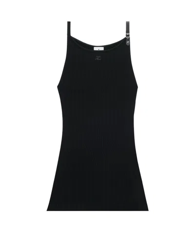 COURRÈGES COURRÈGES NECKLINE RIB KNIT DRESS