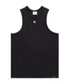 Courrèges Crewneck Straight Hem Tank Top In Black
