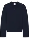Courrèges Shoulder Snaps Sweater In Blue