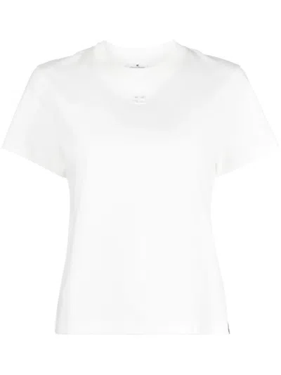 Courrèges Reedition Contrast Cotton T-shirt In White