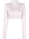 Courrèges Logo-patch Cropped Jacket In Pink