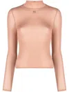 Courrèges Logo-patch Semi-sheer Sweatshirt In Pink