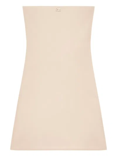 Courrèges Logo-appliqué Mini Dress In Pink