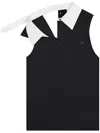 Courrèges Logo-appliqué Polo Top In Black
