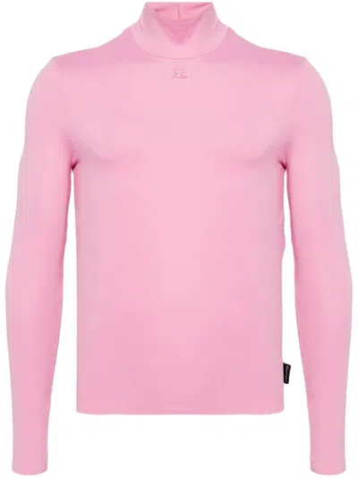 Courrèges Logo-appliqué Top In 粉色