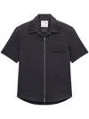 Courrèges Logo-appliqué Twill Shirt In 黑色