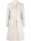 Courrèges Logo-appliqué Vinyl Trench Coat In Neutrals