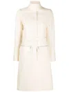 Courrèges Logo-appliqué Vinyl Trench Coat In Neutrals