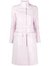 Courrèges Logo-appliqué Vinyl Trench Coat In Pink