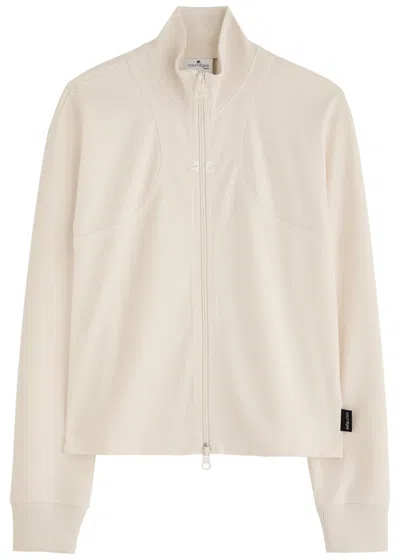 Courrèges Logo-appliquéd Jersey Track Jacket In Natural