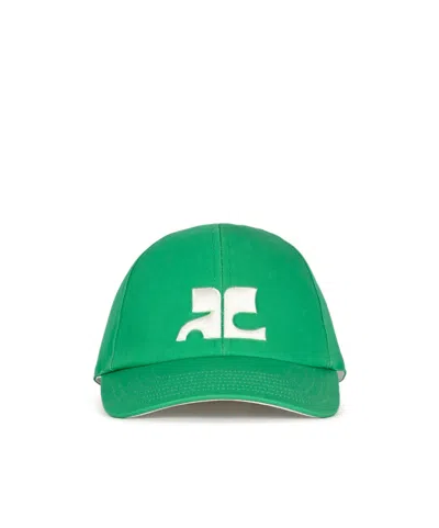 Courrèges Logo Baseball Cap In Green